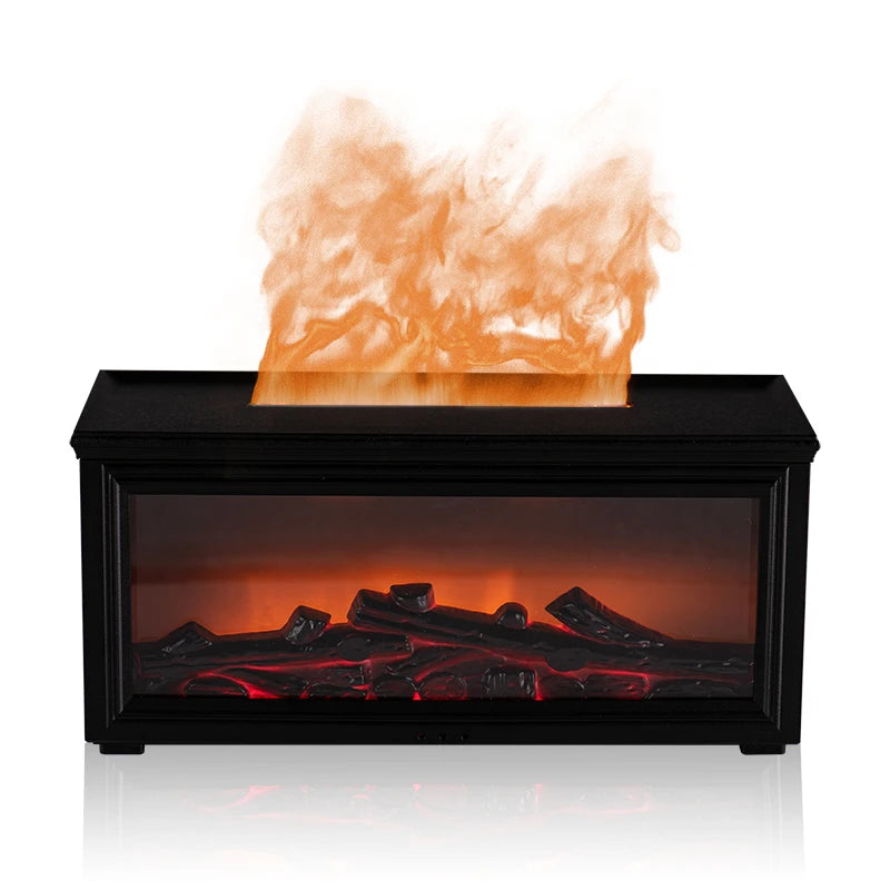 Difusor de Aceites Esenciales con Efecto Chimenea LED|Humificador USB con Control Remoto.